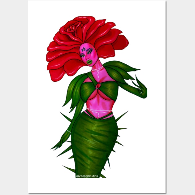 La Rosa The Rose Loteria Wall Art by Zenpaistudios